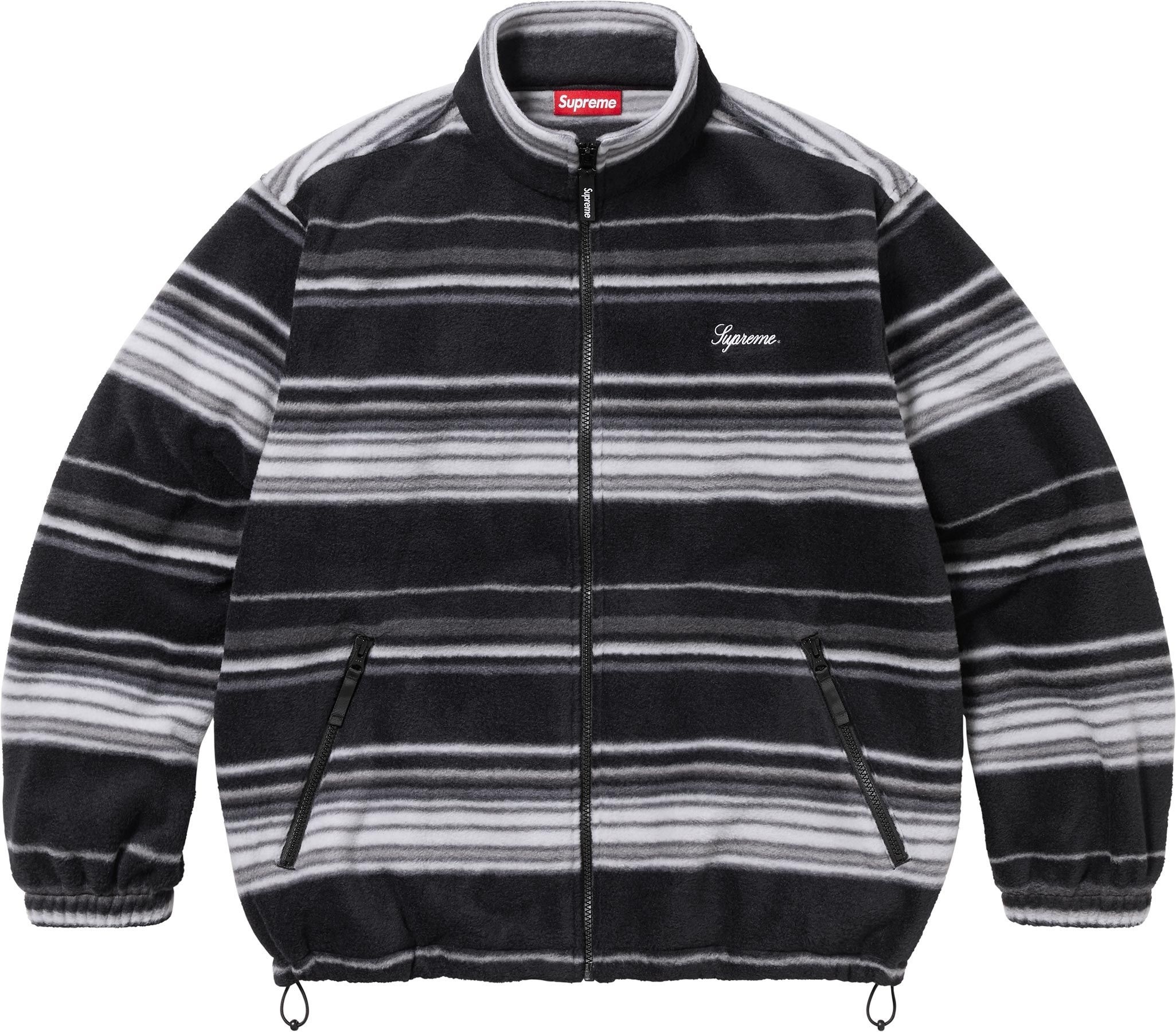 Stripe Zip Up Fleece Jacket view 5
